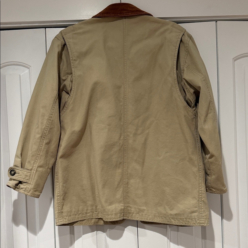 Lands' End Tan Utility Jacket with Brown Corduroy Collar - Picture 10 of 14